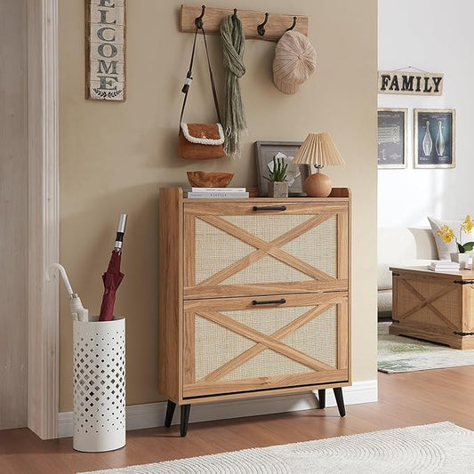 Shoe Storage Cabinet, Boho Shoe Organizer