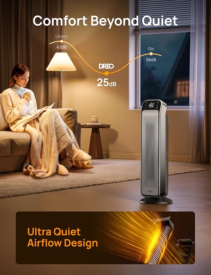 DREO Space Heater Indoor, 3 Modes, Overheating & Tip-Over Protection, Electric