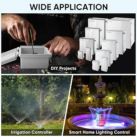 TICONN Waterproof Electrical Junction Box IP67 ABS Plastic Enclosure