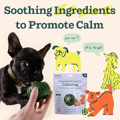 WOOF Pupsicle Refill Pops for Calming - Long-Lasting Refills for The Pupsicle Toy to Promote Calm - Calming Dog Treats - Magnesium for Dogs- Small Pops - 10 Count