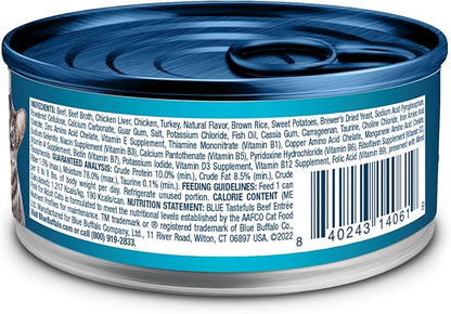 Blue Buffalo Tastefuls Wet Cat Food Paté, Made with Natural Ingredients, Beef Entrée, 5.5-oz Cans (24 Count)