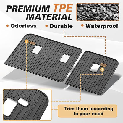 TripleAliners Backrest Mats All Weather Liners Compatible with 2024-2026 GMC Acadia/Chevy Traverse & 2025 2026 Buick Enclave TPE Third Row Seats Back Cover