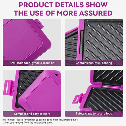 Microwave Toastie Sandwich Maker, Nonstick Plate Panini Maker, Versatile