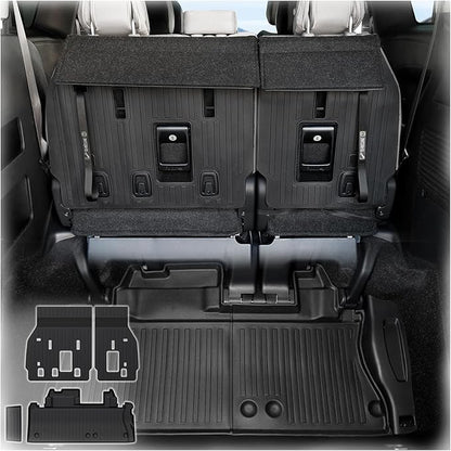 Cargo Lower Mat Backrest Mats for 2021-2025 2026 Toyota Sienna, All Weather TPE Seat Back Liners Trunk Lower Well Mat Cargo Liner Accessories (Backrest Mats for 3rd-Row+Cargo Lower Mat)