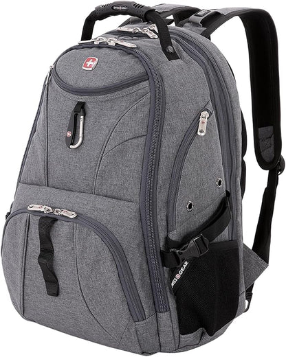 SWISSGEAR 1900 ScanSmart TSA Laptop Backpack Fits 17 Inch Laptop with RFID Protection and Tablet Pocket, Heather Grey, 19-Inch