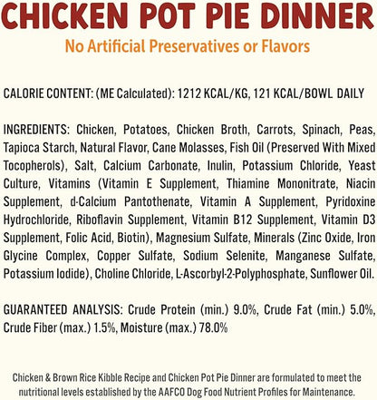 On The Go Dog Food, Chicken Pot Pie Dinner, Turkey Fare Dinner & Homestyle Beef Dinner Variety Pack - 7.5 oz Tray (6 Count), Made in The USA