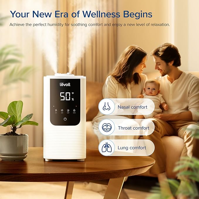 LEVOIT Humidifiers for Bedroom Home, Smart Warm and Cool Mist Air Humidifier