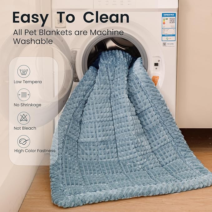 Couch Cover for Dogs Washable, Non Slip Couch Covers for 3 Cushion Sofa Pet Friendly, Fuzzy Pet Couch Cushion Covers for Dog, Thick, Soft for Sofa Protector (Blue Gray, 27.6" x 70.9"/70 x 180cm)