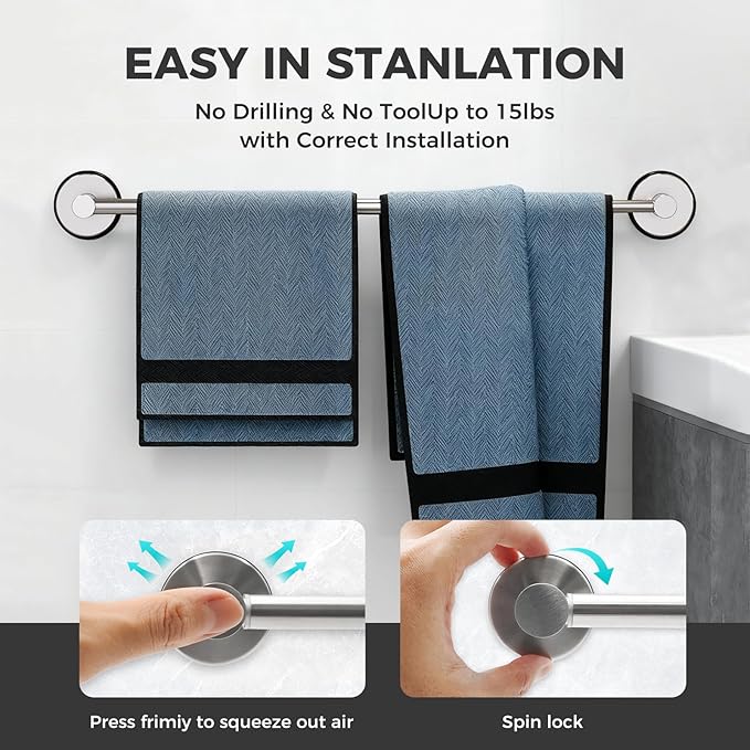 Adjustable Suction Cup Towel Bar