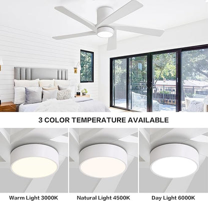 WINGBO 48 Inch Flush Mount DC Ceiling Fan