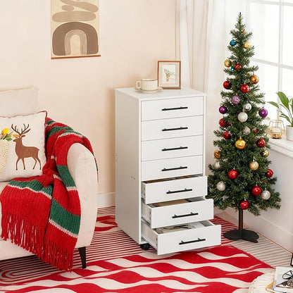 HOOBRO 7-Drawer File Cabinet, Wooden Office Cabinet