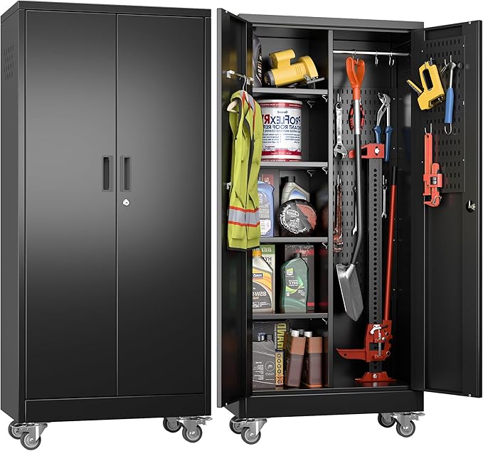 SUXXAN Broom Closet Storage Cabinet