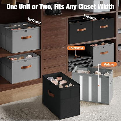 2 Pack Shoe Organizer for Closet, Foldable Shoe Storage Organizer