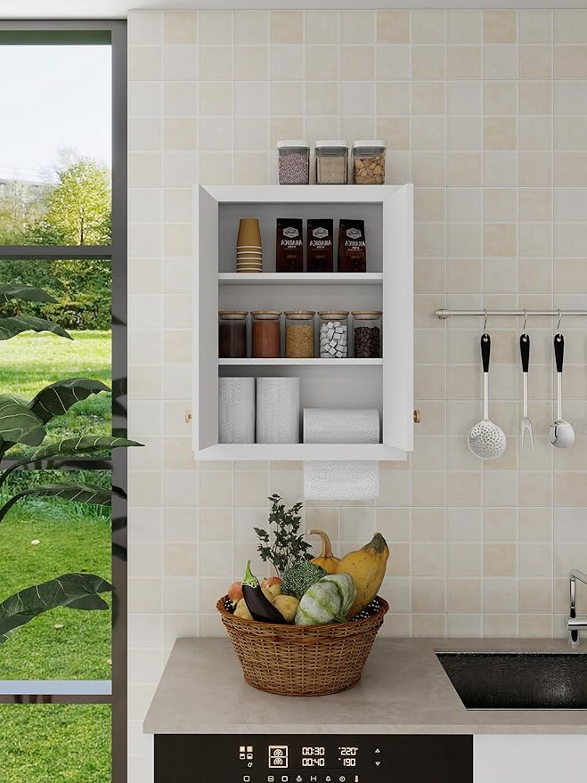 Wall Mount Cabinets Bathroom Wall Cabinet Buffering Hinge, Can Hold Toilet