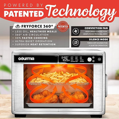 Gourmia French Door Air Fryer Oven - 37 Qt Large Capacity Convection Toaster