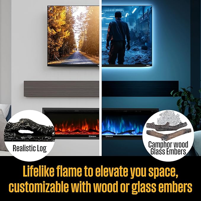 Westinghouse 60 Inch Electric Fireplace Heater, Compatible