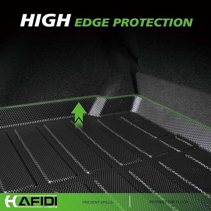 HAFIDI® Floor Mats & Cargo Liner Set Fit for 2015-2012 Honda Civic & Civic Si Only Sedan (Not Coupe) All Weather Protection TPE Anti-Slip Car Full Set Floor Liners Custom Accessories - Black