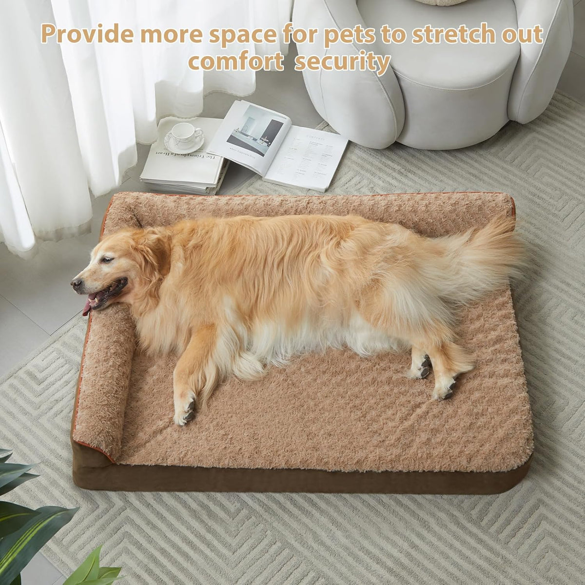 BFPETHOME Orthopedic Dog Beds for Large Dogs-Waterproof Sofa Dog Bed with Removable Washable Cover, Big Pet Bed with Waterproof Lining and Nonskid Bottom,Pet Bed for Large Dogs