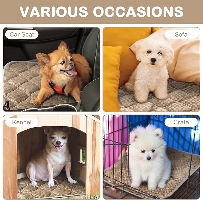 4 Pack Self Warming Cat Mat Self Heating Cat Pad Warm Thermal Pet Bed Washable Dog Crate Pad Body Heat Dog Bed Mat Blanket Non Slip Bottom for Outdoor Indoor Pets