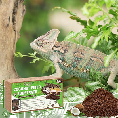 Halatool 6 Pack Coconut Fiber Tortoise Substrate, Organic Coco Fiber Bricks Reptile Bedding for Gecko Snake Lizard Hermit Crab Tarantula Worm Bin Frog