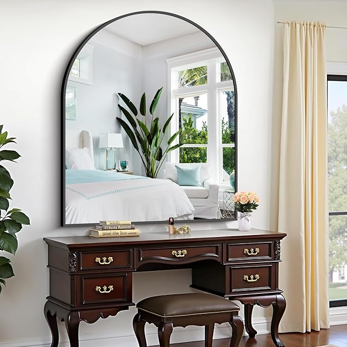 CIRCUMI Arched Wall Mirror, Metal Frame, Large Size