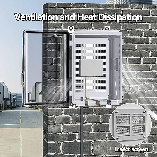 ABS Electrical Junction Box, Ventilated Design, Cable Grommets, IP65 Waterproof