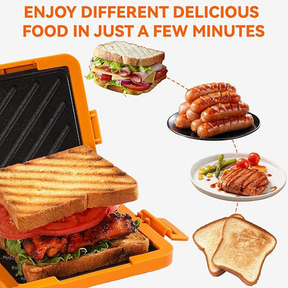 Microwave Toastie Sandwich Maker, Nonstick Plate Panini Maker, Versatile
