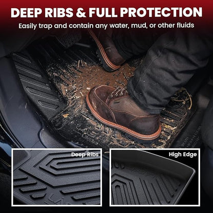 LASFIT Floor Mats & Cargo Mat with Seatback for Mercedes Benz GLB 2020-2026 250/35 AMG (Fit 5 Seats), All Weather TPE Floor Liners Custom Fit GLB 1st & 2nd Row & Trunk Mat with Backrest