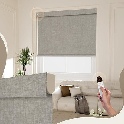 Boolegon Motorized Blinds with Remote, 100% Blackout Smart Electric Window