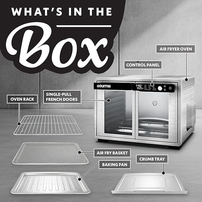 Gourmia French Door Air Fryer Oven - 37 Qt Large Capacity Convection Toaster