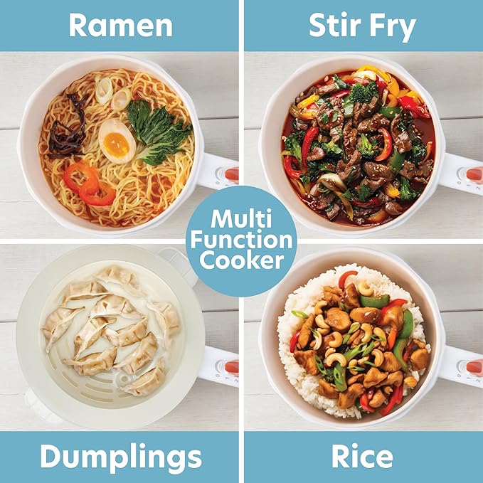 3-In-1 Electric Hot Pot w Dumpling Steamer & Rice Cooker