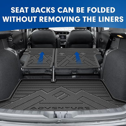 Mixsuper Cargo Liner for Nissan Kicks S 2018-2024, Cargo Mat Backrest Mat for Kicks S, All Weather Trunk Mat Backrest Mat TPE Back Seat Cover Protector for Nissan Accessories