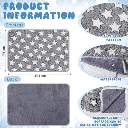 2 Pcs Large Self Warming Cat Pad Self Heating Cat Mat Bed Dog Crate Pet Blankets Thermal Heated Bed Mat for Outdoor Indoor Newborn Kittens Puppies Dog(Large Star,41 x 29)