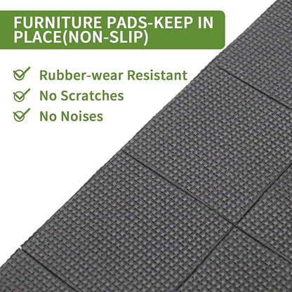 COVERCORNER Non Slip Furniture Pads 32 PCS 2'' Square - Anti Slip Furniture Pads - Self Adhesive Rubber Feet Furniture Feet - Chair Leg Floor Protectors - Keep Furniture in Place