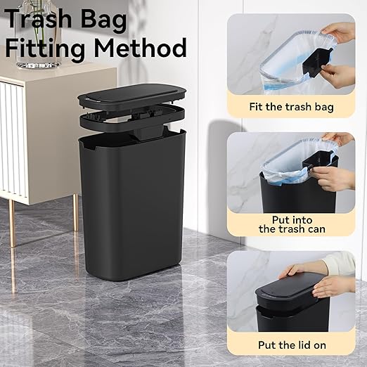 5 Gallon Motion Sensor Bathroom Trash Can Automatic Garbage Cans