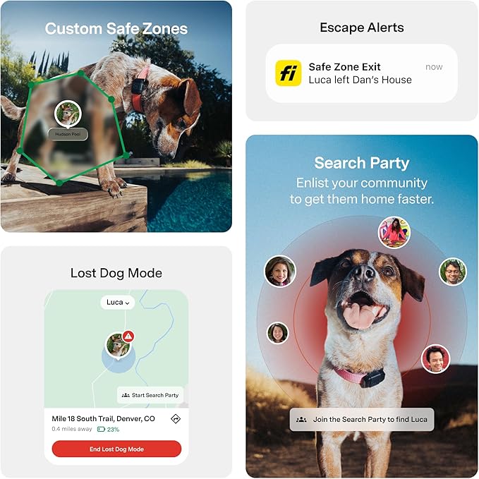 Fi Mini GPS Tracker for Dogs — 6-Month Membership Included — Smart Pet Tracking