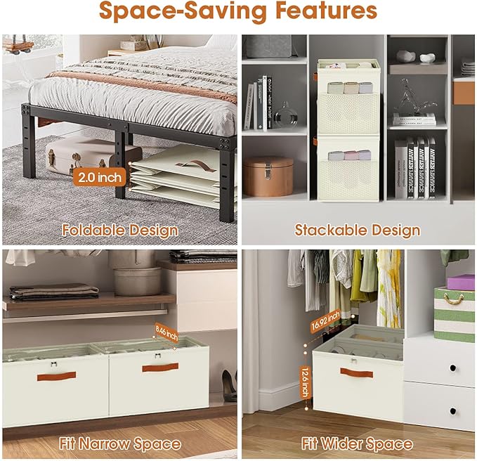 2 Pack Shoe Organizer for Closet, Foldable Shoe Storage Organizer