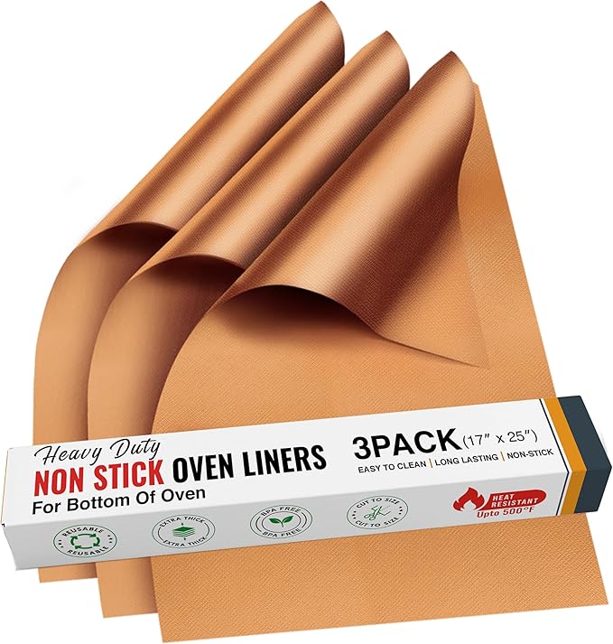 Non Stick Oven Liners for Bottom of Oven, 3 Pack Large Heavy Duty Mats