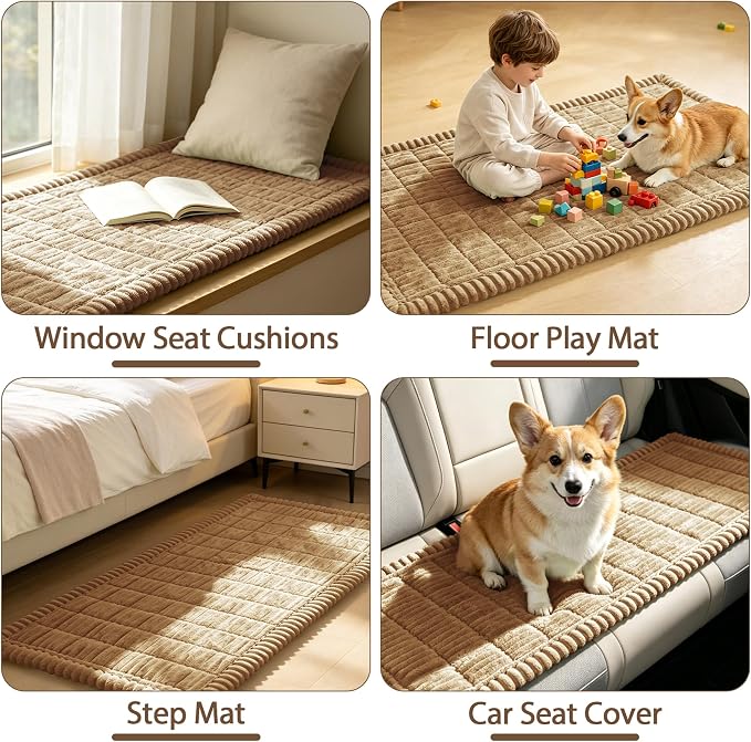 FUANGUI Waterproof Couch Cover Sofa Cover for Dogs and Pets Sofa Protector | Non-Slip Washable Fuzzy Soft Cat Bed Sofa Slipcover for 2-3 Cushion Couch Sofa Pet Friendly, Camel, 27.6" x 70.9", 1 pcs