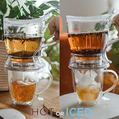 GROSCHE Aberdeen 34 oz tea pot and bottom dispensing tea steeper and Cyprus