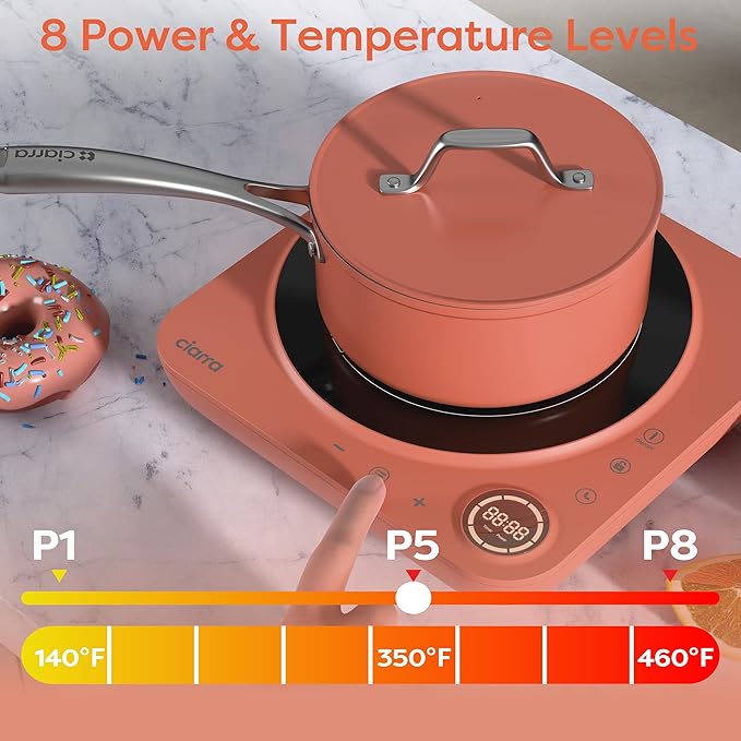 CIARRA CATIH1A-O Portable Induction Cooktop, Slim Single Electric Countertop