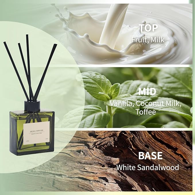 Reed Diffuser, 4 oz Vanilla Cream Scent Diffuser