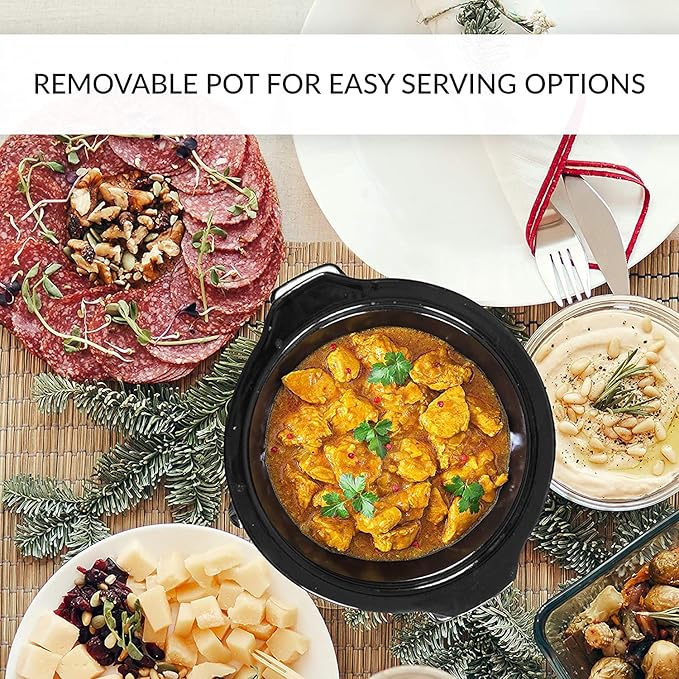 Sunvivi Dual Pot Slow Cooker, 2 Pot Small Mini Crock Buffet Server and Warmer