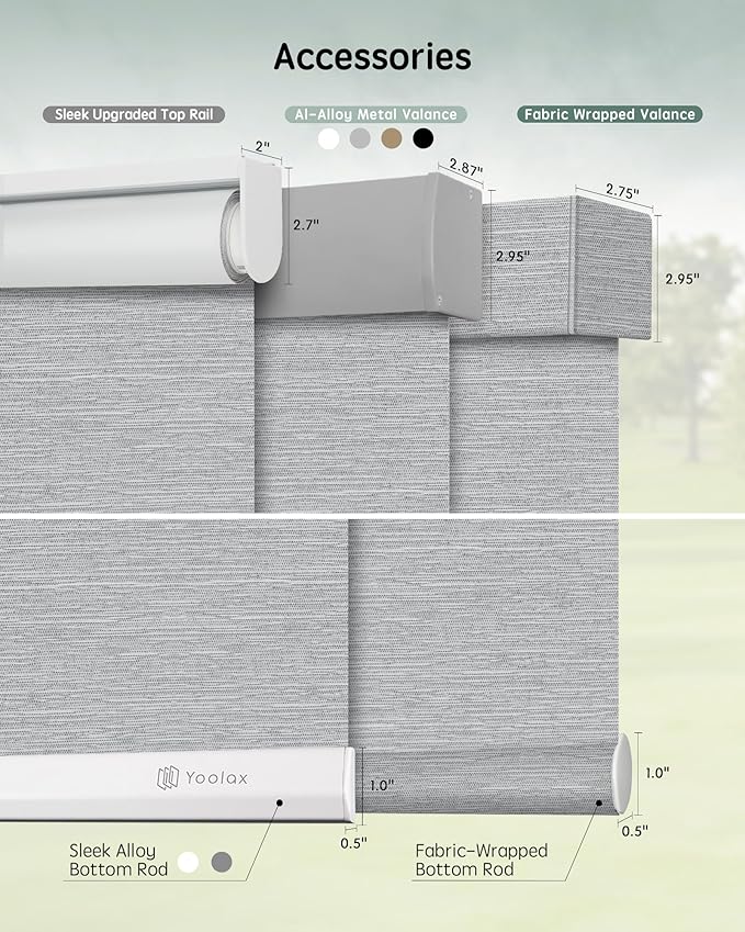 Yoolax Motorized Blinds with Remote, Automatic Window Shades Work with Alexa