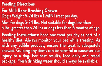 Milk-Bone Fresh Breath Brushing Chews, 48 Mini Daily Dental Dog Treats Scrubbing Action Helps Clean Teeth