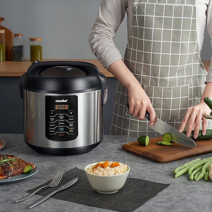 COMFEE' Rice Cooker 10 cup Uncooked/20 cup Cooked, Rice Maker, Steamer and