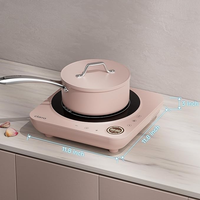 CIARRA CATIH1A-P Portable Induction Cooktop, Slim Single Electric Countertop