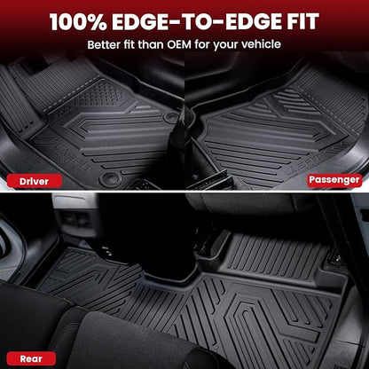 LASFIT Floor Mats & Cargo Mat with Seatback for Mercedes Benz GLB 2020-2026 250/35 AMG (Fit 5 Seats), All Weather TPE Floor Liners Custom Fit GLB 1st & 2nd Row & Trunk Mat with Backrest