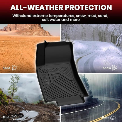 LASFIT Floor Mats & Cargo Mat with Seatback for Mercedes Benz GLB 2020-2026 250/35 AMG (Fit 5 Seats), All Weather TPE Floor Liners Custom Fit GLB 1st & 2nd Row & Trunk Mat with Backrest