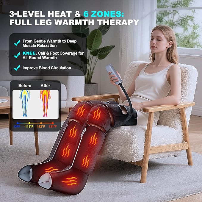 Leg Massager with Heat and Compression, Foot Massager